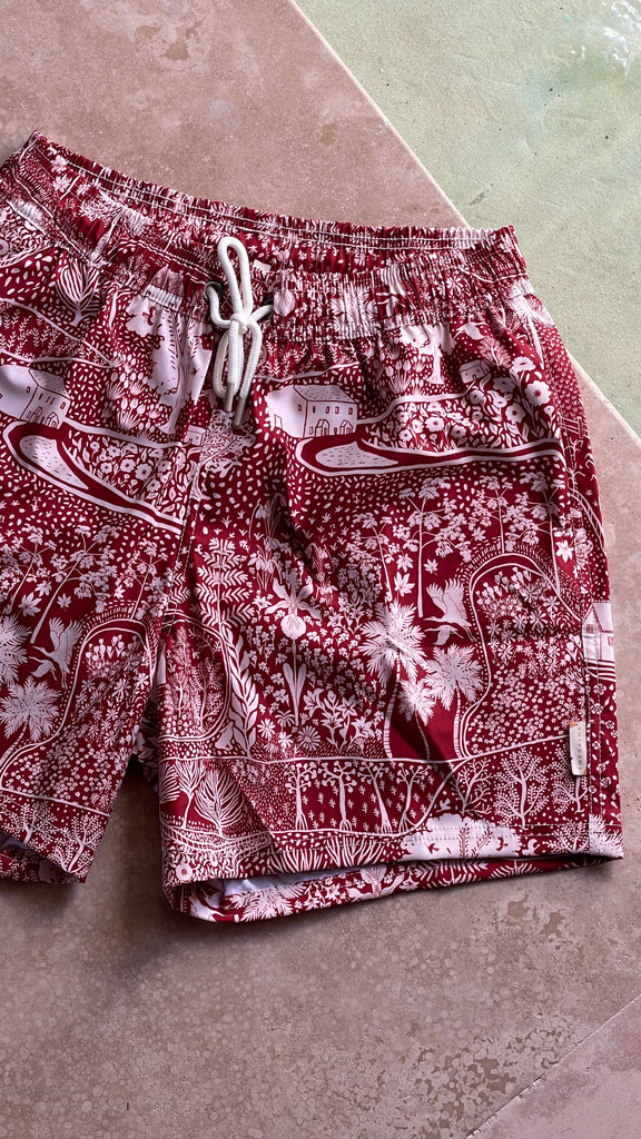 Flying Fish Shop Red Bathing Suit Swim shorts Punta Caliza